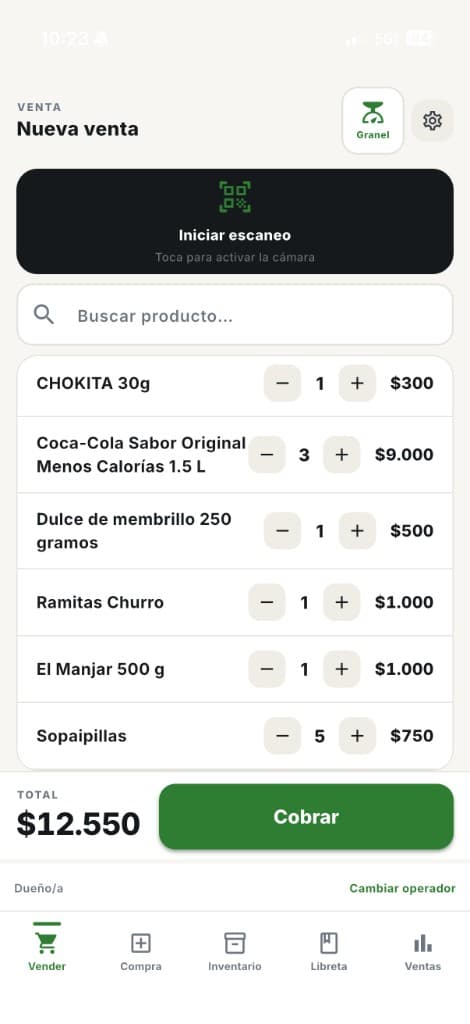 Mini-Market Go en la app móvil